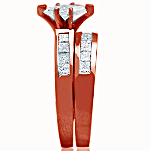 Marquise Shape Bridal Set with Princess Cut Channel Set Side Diamonds